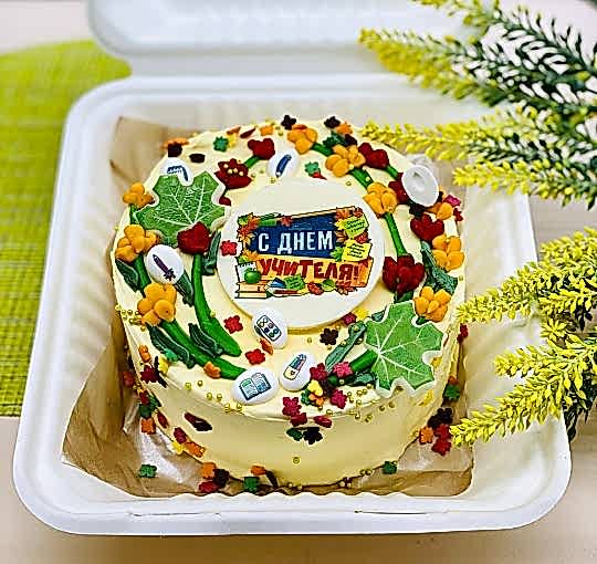 Бенто-торт № 455, декор День учителя ПОД ЗАКАЗ ЗА 72 ЧАСА