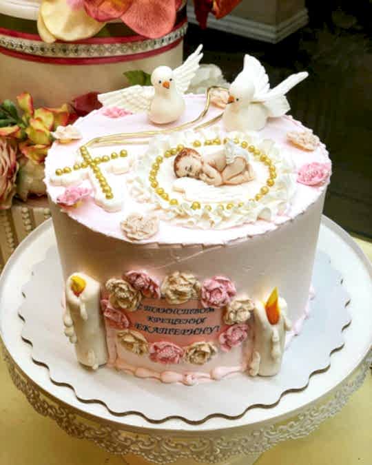 Торт № 767 "Праздничный" тема Крещение детей