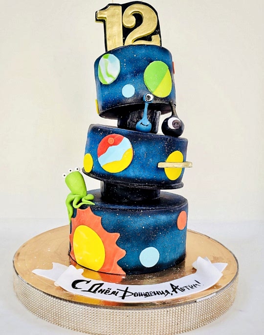 Торт Праздничный № 553, "Космос", по индивидуальному заказу