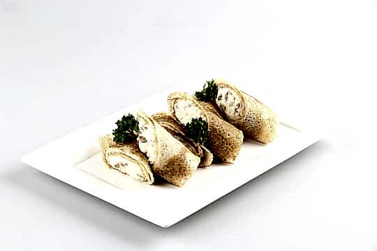 Блины с сыром, грибами, яйцом