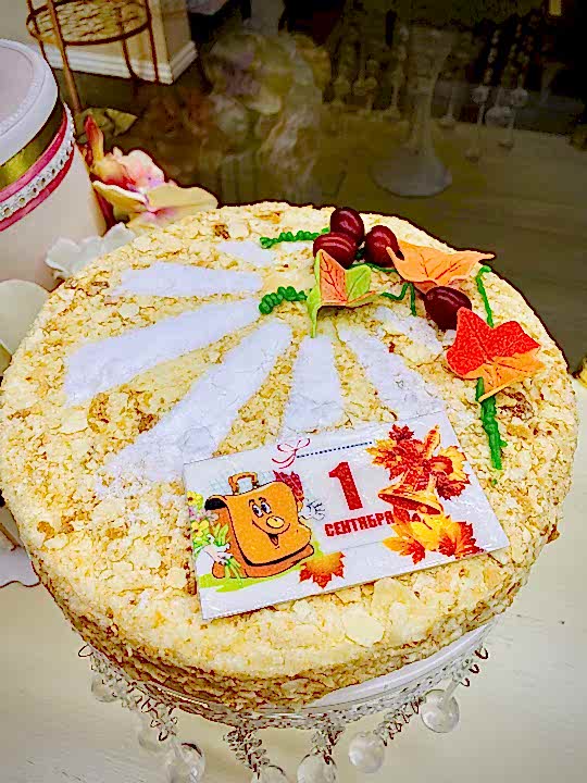 Торт Наполеон № 957, декор к 1 сентября.