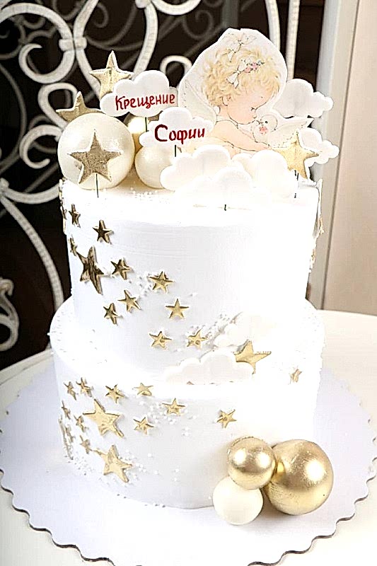 Торт № 786 "Праздничный" тема Крещение детей
