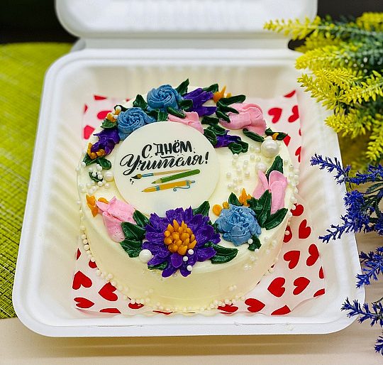 Бенто-торт № 457, декор День учителя ПОД ЗАКАЗ ЗА 72 ЧАСА